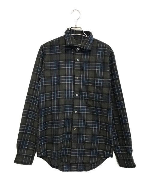 COMME des GARCONS HOMME PLUS（コムデギャルソンオムプリュス）COMME des GARCONS HOMME PLUS (コムデギャルソンオムプリュス) チェックシャツ オリーブ サイズ:Sの古着・服飾アイテム