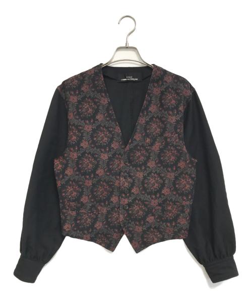 tricot COMME des GARCONS（トリココムデギャルソン）tricot COMME des GARCONS (トリココムデギャルソン) 80's 花柄切替カーディガン ブラック サイズ:表記なしの古着・服飾アイテム
