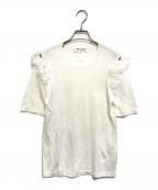 COMME des GARCONS COMME des GARCONSコムデギャルソン コムデギャルソン）の古着「半袖フリルニット」｜ホワイト