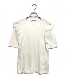 COMME des GARCONS COMME des GARCONS（コムデギャルソン コムデギャルソン）の古着「半袖フリルニット」｜ホワイト