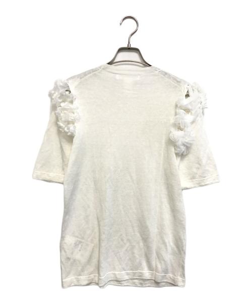 COMME des GARCONS COMME des GARCONS（コムデギャルソン コムデギャルソン）COMME des GARCONS COMME des GARCONS (コムデギャルソン コムデギャルソン) 半袖フリルニット ホワイト サイズ:Mの古着・服飾アイテム