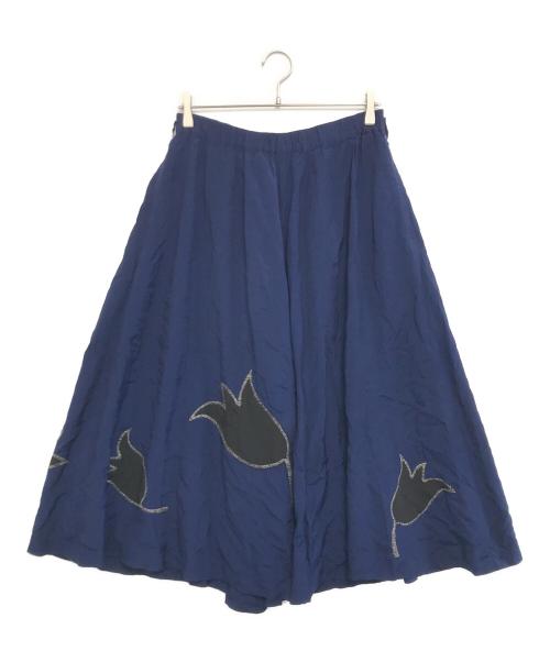 tricot COMME des GARCONS（トリココムデギャルソン）tricot COMME des GARCONS (トリココムデギャルソン) 花柄刺繍スカート ネイビー サイズ:表記なしの古着・服飾アイテム
