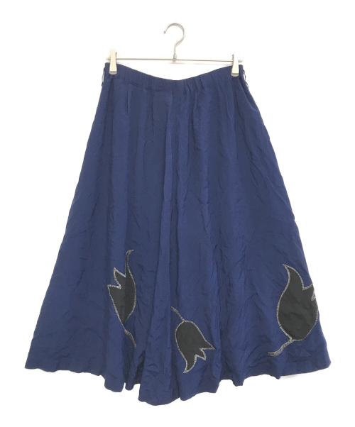 tricot COMME des GARCONS（トリココムデギャルソン）tricot COMME des GARCONS (トリココムデギャルソン) 花柄刺繍スカート ネイビー サイズ:表記なしの古着・服飾アイテム