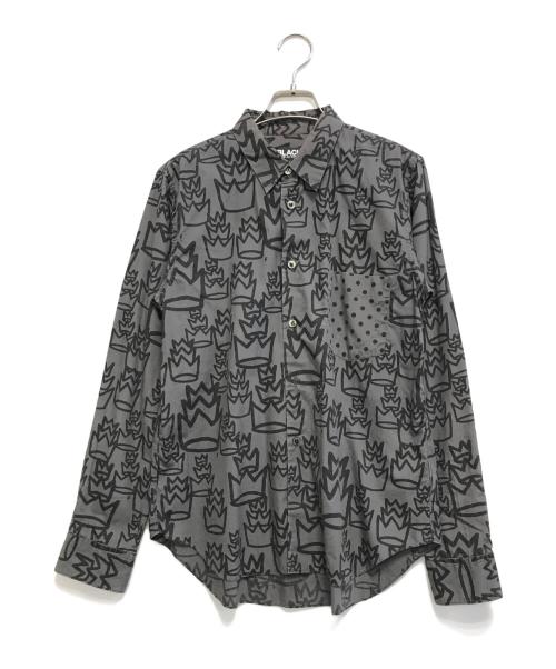 BLACK COMME des GARCONS（ブラックコムデギャルソン）BLACK COMME des GARCONS (ブラックコムデギャルソン) 総柄シャツ ブラック サイズ:Mの古着・服飾アイテム
