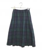 tricot COMME des GARCONSトリココムデギャルソン）の古着「チェックスカート」｜グリーン