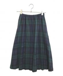 tricot COMME des GARCONS（トリココムデギャルソン）の古着「チェックスカート」｜グリーン