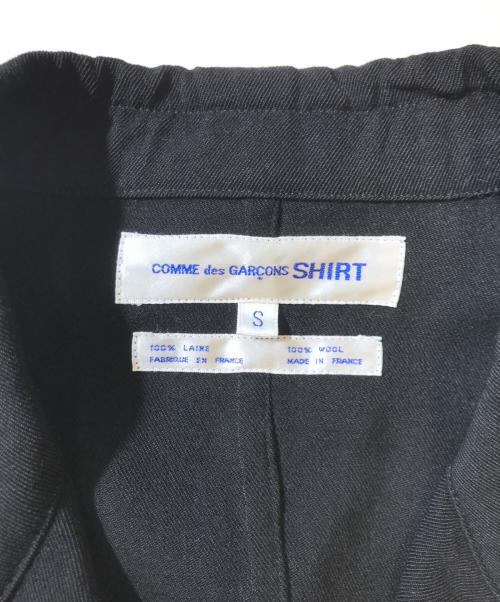COMME des GARCONS SHIRT（コムデギャルソンシャツ）COMME des GARCONS SHIRT (コムデギャルソンシャツ) ウールギャバ テーラードジャケット ブラック サイズ:Sの古着・服飾アイテム