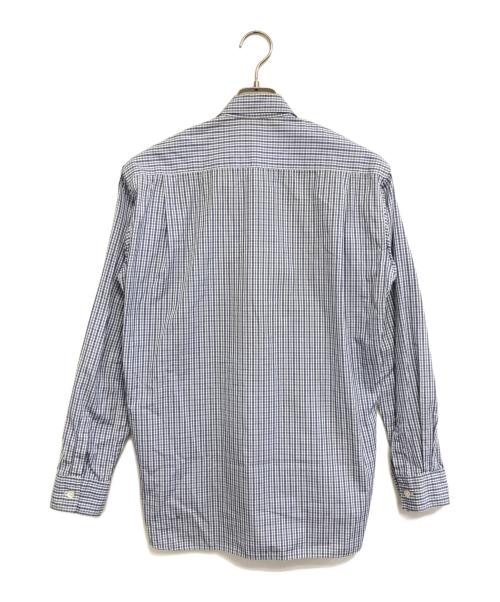 COMME des GARCONS SHIRT（コムデギャルソンシャツ）COMME des GARCONS SHIRT (コムデギャルソンシャツ) 縮絨切替チェックシャツ ブルー サイズ:XSの古着・服飾アイテム