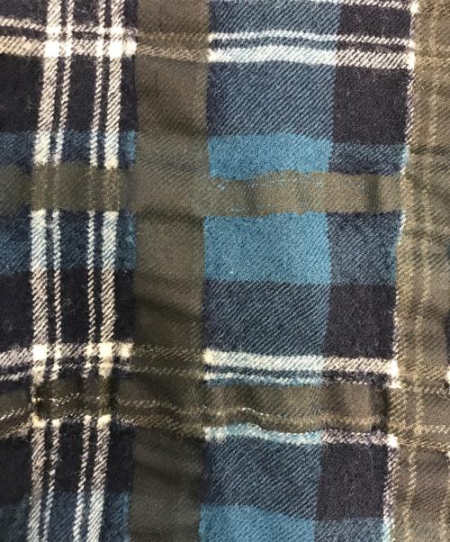 COMME des GARCONS SHIRT（コムデギャルソンシャツ）COMME des GARCONS SHIRT (コムデギャルソンシャツ) 縮絨切替チェックシャツ ブルー サイズ:XSの古着・服飾アイテム