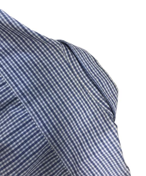 COMME des GARCONS SHIRT（コムデギャルソンシャツ）COMME des GARCONS SHIRT (コムデギャルソンシャツ) 縮絨切替チェックシャツ ブルー サイズ:XSの古着・服飾アイテム