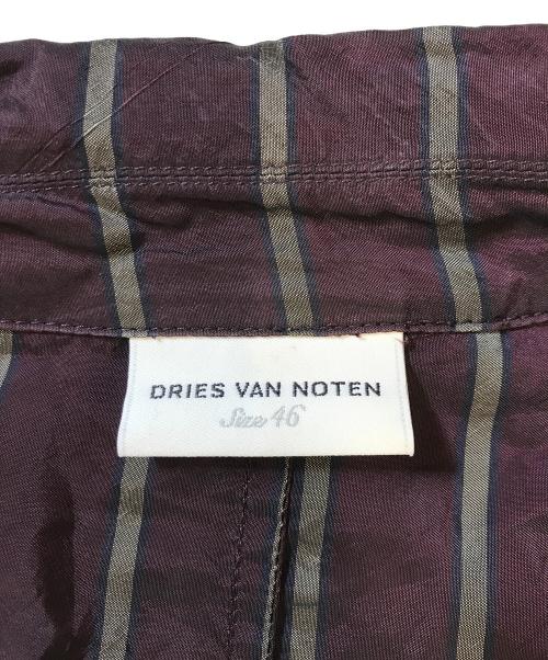 DRIES VAN NOTEN（ドリスヴァンノッテン）DRIES VAN NOTEN (ドリスヴァンノッテン) ストライプテーラードジャケット パープル サイズ:46の古着・服飾アイテム