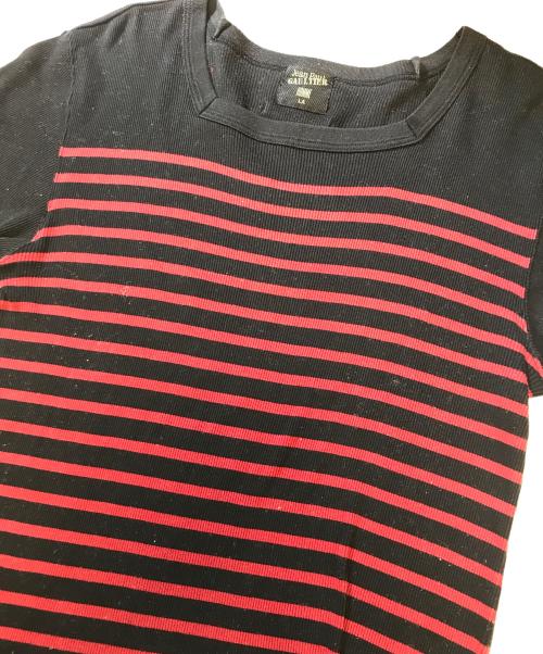 Jean Paul Gaultier homme（ジャンポールゴルチェオム）Jean Paul GAULTIER HOMME (ジャンポールゴルチェオム) ボーダーTシャツ ブラック サイズ:Lの古着・服飾アイテム