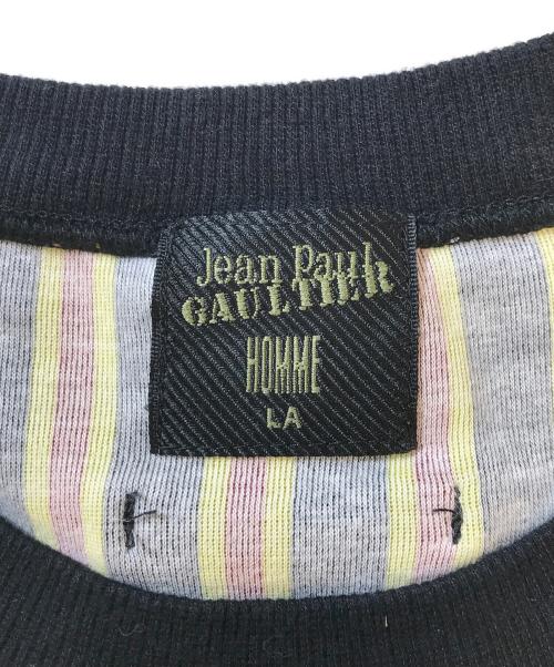 Jean Paul Gaultier homme（ジャンポールゴルチェオム）Jean Paul GAULTIER HOMME (ジャンポールゴルチェオム) ストライプTシャツ イエロー サイズ:Lの古着・服飾アイテム