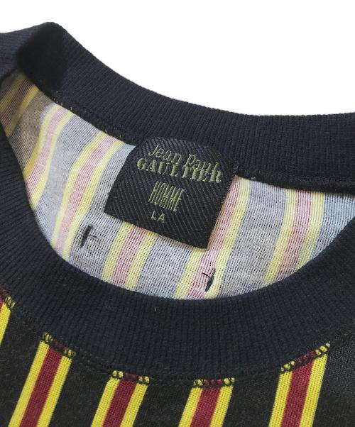 Jean Paul Gaultier homme（ジャンポールゴルチェオム）Jean Paul GAULTIER HOMME (ジャンポールゴルチェオム) ストライプTシャツ イエロー サイズ:Lの古着・服飾アイテム