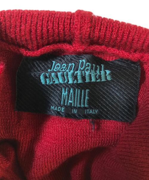 Jean Paul GAULTIER MAILLE（ジャンポールゴルチエ マイユ）Jean Paul GAULTIER MAILLE (ジャンポールゴルチエ マイユ) ポケ付 タートルネックニット レッド サイズ:SIZE1の古着・服飾アイテム