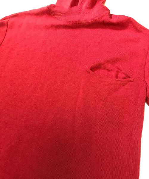 Jean Paul GAULTIER MAILLE（ジャンポールゴルチエ マイユ）Jean Paul GAULTIER MAILLE (ジャンポールゴルチエ マイユ) ポケ付 タートルネックニット レッド サイズ:SIZE1の古着・服飾アイテム