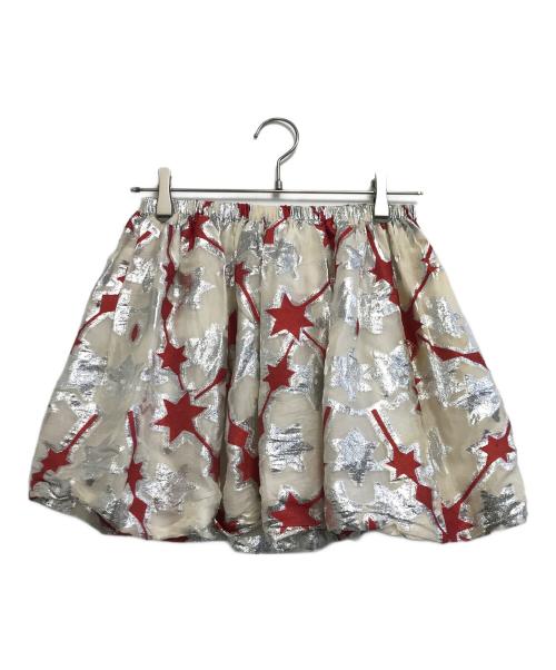 MIU MIU（ミュウミュウ）MIU MIU (ミュウミュウ) スター柄 ミニスカート ベージュ サイズ:42の古着・服飾アイテム