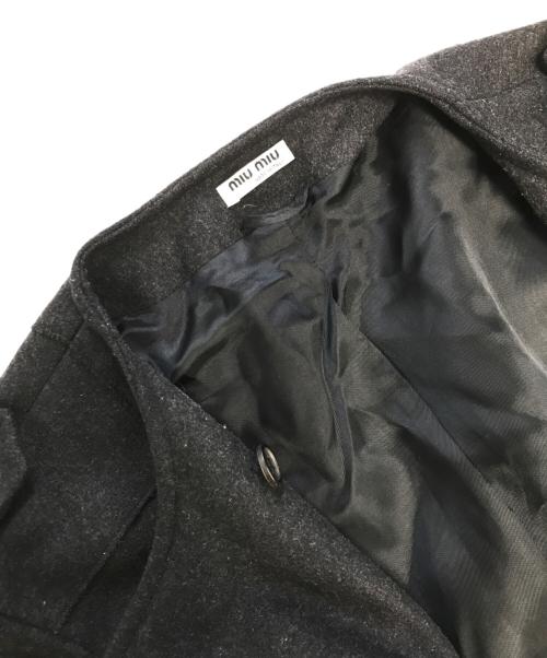 MIU MIU（ミュウミュウ）MIU MIU (ミュウミュウ) ウールコート グレー サイズ:38の古着・服飾アイテム