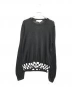 COMME des GARCONS COMME des GARCONSコムデギャルソン コムデギャルソン）の古着「チェッカーフラッグレーヨンニット」｜ブラック
