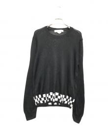 COMME des GARCONS COMME des GARCONS（コムデギャルソン コムデギャルソン）の古着「チェッカーフラッグレーヨンニット」｜ブラック