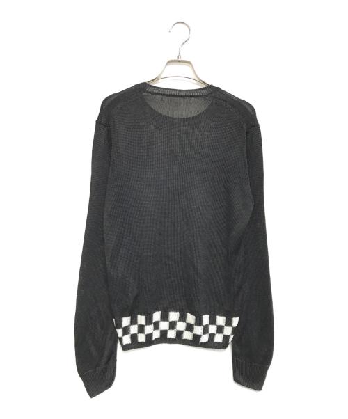 COMME des GARCONS COMME des GARCONS（コムデギャルソン コムデギャルソン）COMME des GARCONS COMME des GARCONS (コムデギャルソン コムデギャルソン) チェッカーフラッグレーヨンニット ブラック サイズ:Lの古着・服飾アイテム