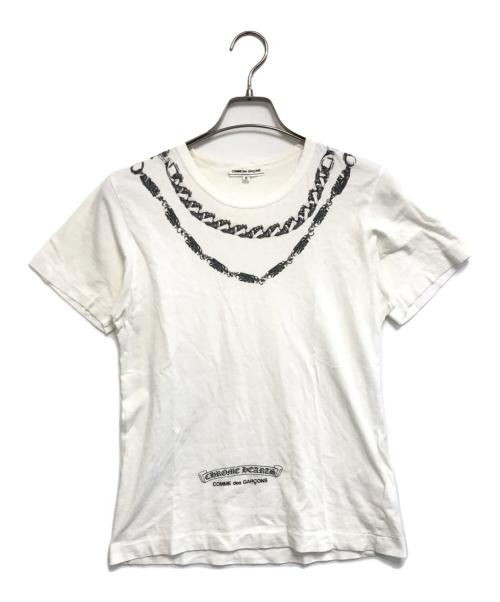COMME des GARCONS（コムデギャルソン）COMME des GARCONS (コムデギャルソン) CHROME HEARTS (クロムハーツ) プリントTシャツ ホワイト サイズ:Sの古着・服飾アイテム