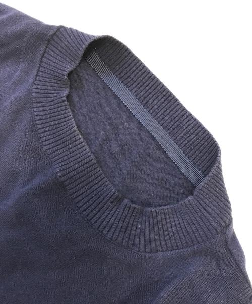 sacai（サカイ）sacai (サカイ) プリーツ切替S/Sニット ネイビー サイズ:2の古着・服飾アイテム