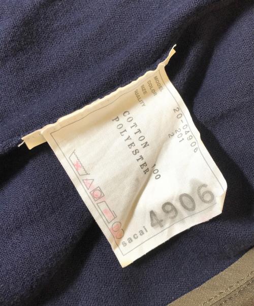 sacai（サカイ）sacai (サカイ) プリーツ切替S/Sニット ネイビー サイズ:2の古着・服飾アイテム