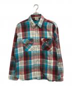FIVE BROTHERファイブブラザー）の古着「ヘビーチェックネルシャツ」｜マルチカラー