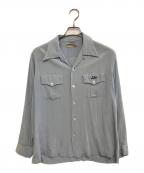 Keller Zanderケラーザンダー）の古着「オープンカラーシャツ」｜スカイブルー