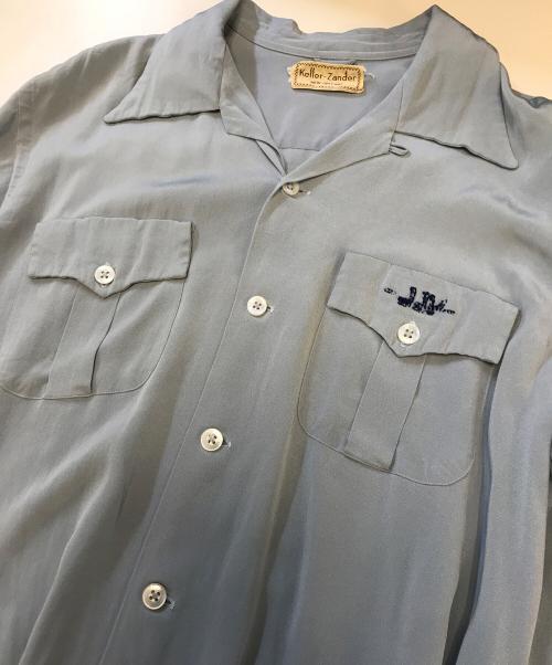 Keller Zander（ケラーザンダー）Keller Zander (ケラーザンダー) オープンカラーシャツ スカイブルー サイズ:Lの古着・服飾アイテム
