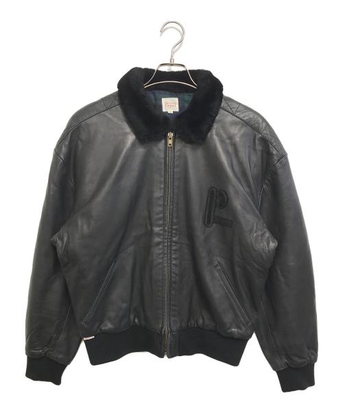 PAPAS（パパス）PAPAS (パパス) 襟ボアレザージャケット ブラック サイズ:Ｍの古着・服飾アイテム