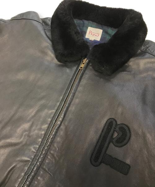 PAPAS（パパス）PAPAS (パパス) 襟ボアレザージャケット ブラック サイズ:Ｍの古着・服飾アイテム