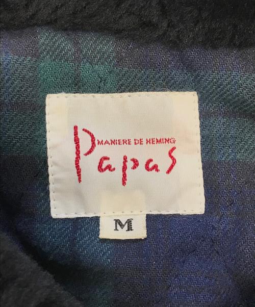 PAPAS（パパス）PAPAS (パパス) 襟ボアレザージャケット ブラック サイズ:Ｍの古着・服飾アイテム