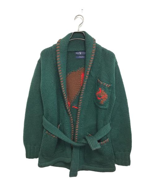 POLO RALPH LAUREN（ポロ・ラルフローレン）POLO RALPH LAUREN (ポロ・ラルフローレン) ガウンカーディガン グリーン サイズ:Sの古着・服飾アイテム
