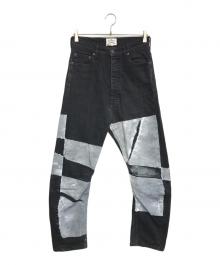 Vivienne Westwood ANGLOMANIA（ヴィヴィアンウエストウッドアングロマニア）の古着「ペイント加工デニムパンツ」｜ブラック