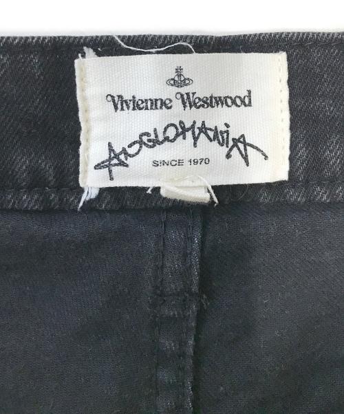 Vivienne Westwood ANGLOMANIA（ヴィヴィアンウエストウッドアングロマニア）Vivienne Westwood ANGLOMANIA (ヴィヴィアンウエストウッドアングロマニア) ペイント加工デニムパンツ ブラック サイズ:W38の古着・服飾アイテム