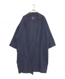 GALLEGO DESPORTES（ギャレゴデスポート）の古着「リネンステンカラーコート」｜ネイビー