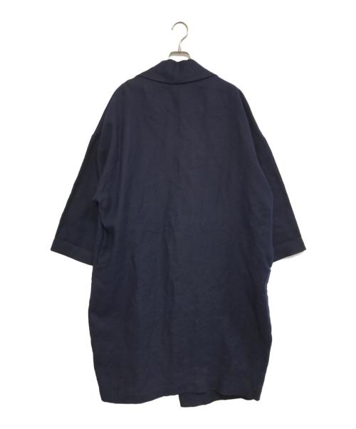 GALLEGO DESPORTES（ギャレゴデスポート）GALLEGO DESPORTES (ギャレゴデスポート) リネンステンカラーコート ネイビー サイズ:Lの古着・服飾アイテム