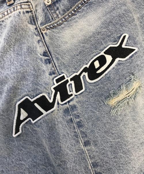 moussy（マウジー）moussy (マウジー) AVIREX (アヴィレックス) TWIN SLIM フレアデニム インディゴ サイズ:2の古着・服飾アイテム