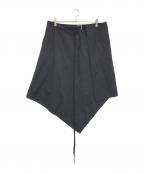 ANN DEMEULEMEESTERアンドゥムルメステール）の古着「FENNA WARP SKIRT POPELINE」｜ブラック