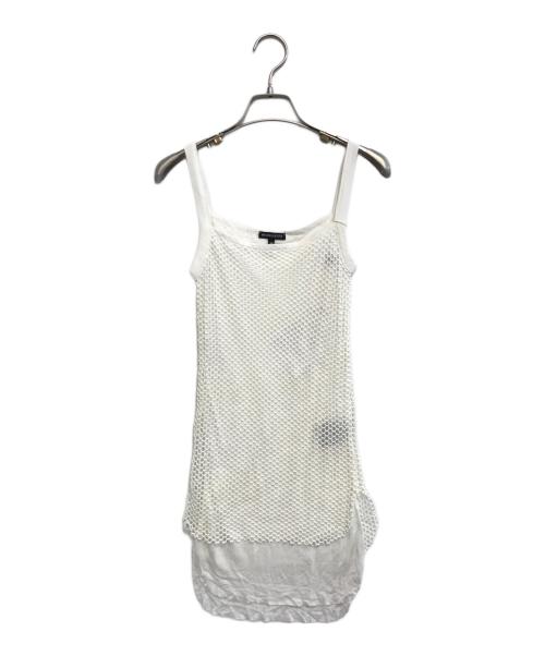 ANN DEMEULEMEESTER（アンドゥムルメステール）ANN DEMEULEMEESTER (アンドゥムルメステール) メッシュレイヤードタンクトップ ホワイト サイズ:34の古着・服飾アイテム