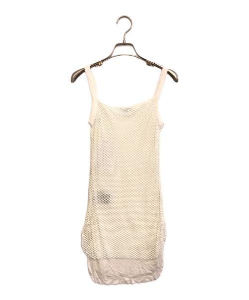 ANN DEMEULEMEESTER（アンドゥムルメステール）ANN DEMEULEMEESTER (アンドゥムルメステール) メッシュレイヤードタンクトップ ホワイト サイズ:34の古着・服飾アイテム