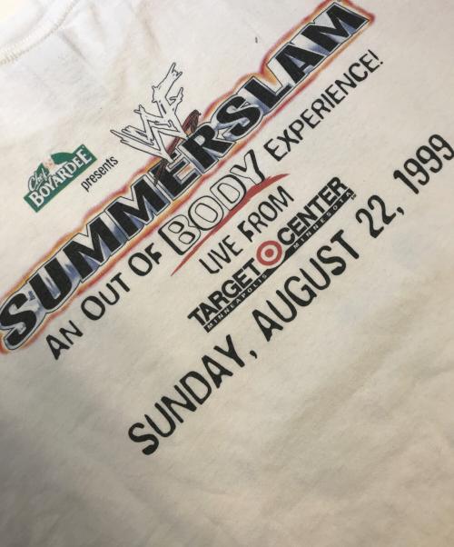 MICKEY UNLIMITED（ミッキー アンリミテッド）MICKEY UNLIMITED (ミッキー アンリミテッド) WWF summerslam T shirt ホワイト サイズ:Lの古着・服飾アイテム