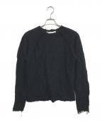JOHN LAWRENCE SULLIVANジョン ローレンス サリバン）の古着「WOOL JACQUARD CUT-OUT CREW NECK TOP」｜ブラック