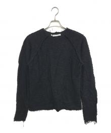 JOHN LAWRENCE SULLIVAN（ジョン ローレンス サリバン）の古着「WOOL JACQUARD CUT-OUT CREW NECK TOP」｜ブラック