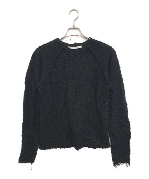 JOHN LAWRENCE SULLIVAN（ジョン ローレンス サリバン）JOHN LAWRENCE SULLIVAN (ジョン ローレンス サリバン) WOOL JACQUARD CUT-OUT CREW NECK TOP ブラック サイズ:Mの古着・服飾アイテム