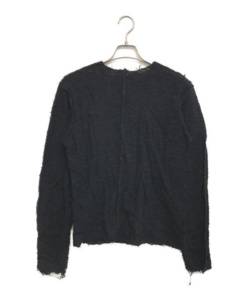 JOHN LAWRENCE SULLIVAN（ジョン ローレンス サリバン）JOHN LAWRENCE SULLIVAN (ジョン ローレンス サリバン) WOOL JACQUARD CUT-OUT CREW NECK TOP ブラック サイズ:Mの古着・服飾アイテム