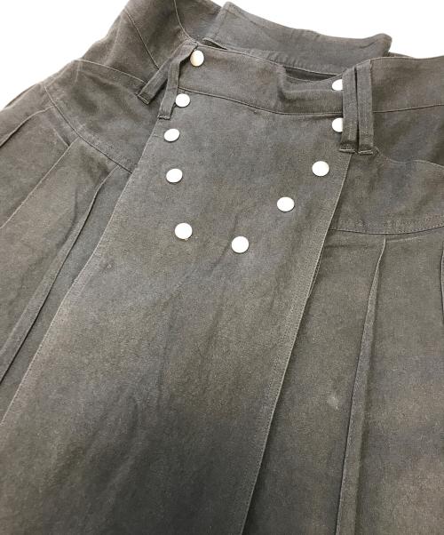 BIBLIOTHERK（ビブリオテーク）BIBLIOTHERK (ビブリオテーク) GERMAN PLEATED SKIRT グレー サイズ:表記なしの古着・服飾アイテム