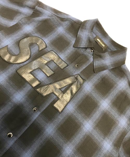 WIND AND SEA（ウィンダンシー）WIND AND SEA (ウィンダンシー) Ombre Plaid Nel Shirt ブルー×ブラック サイズ:XLの古着・服飾アイテム